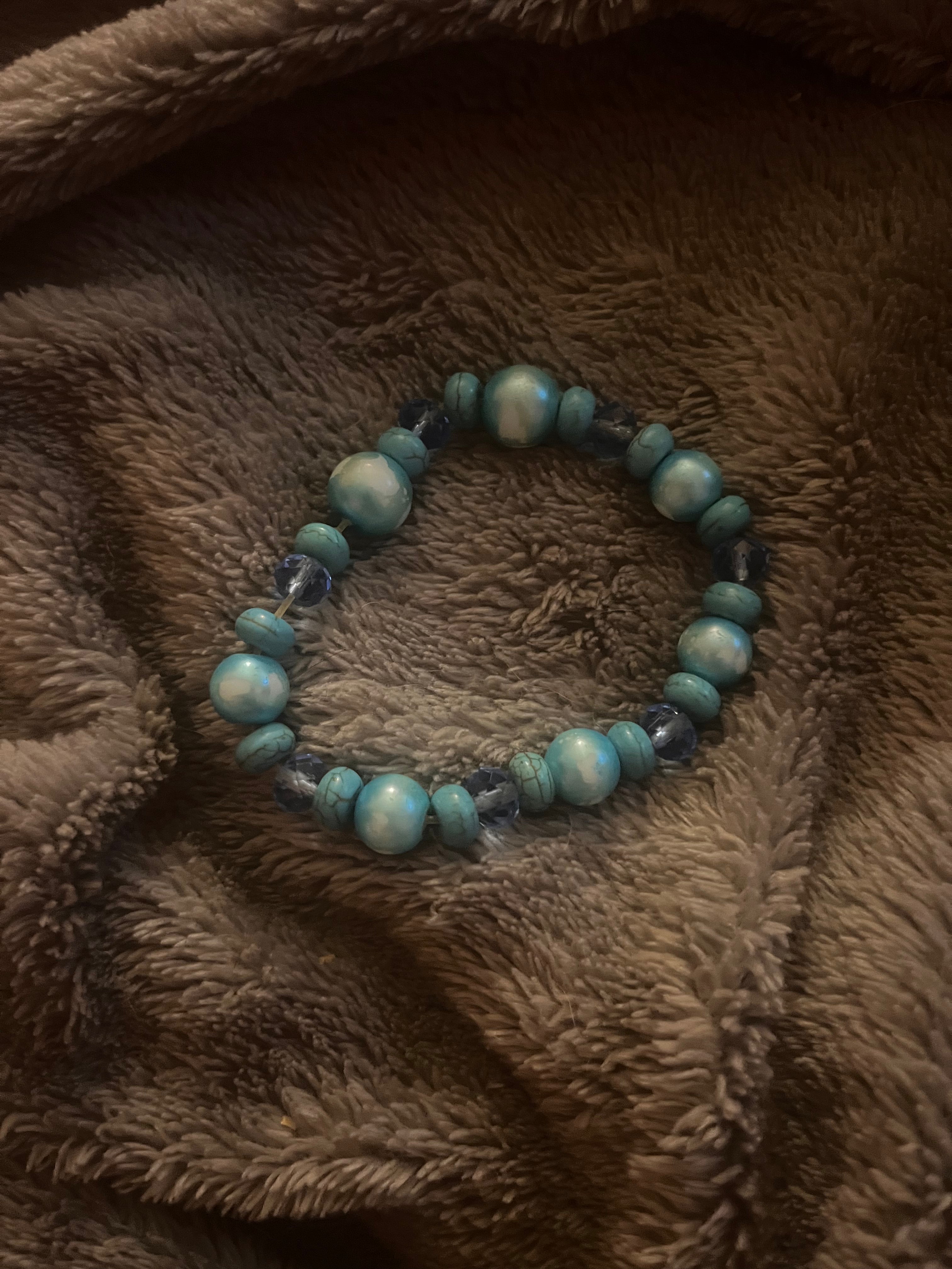 Teel & purple handmade bracelet